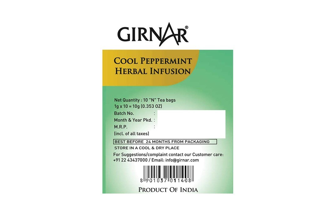 Girnar Cool Peppermint Herbal Infusion Tea   Box  10 pcs